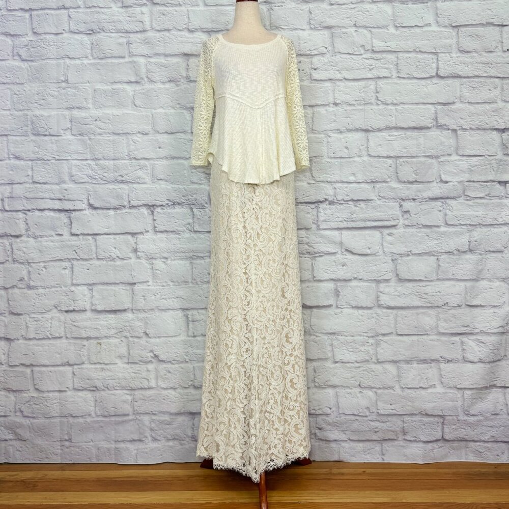 Tadashi Shoji Ivory Lace Maxi Skirt - Picture 5 of 9